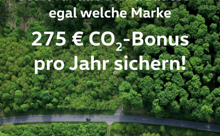  275,- € CO2-Bonus für e-Autos